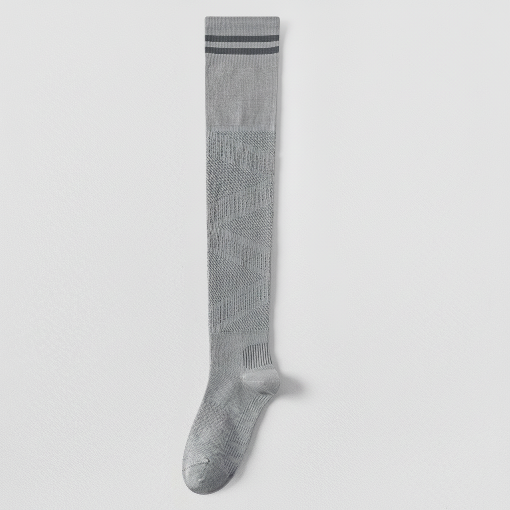 Breathable Over Knee Compression Socks(2 Pairs) - Grey-A - EU36-39(US3-6) - image 7
