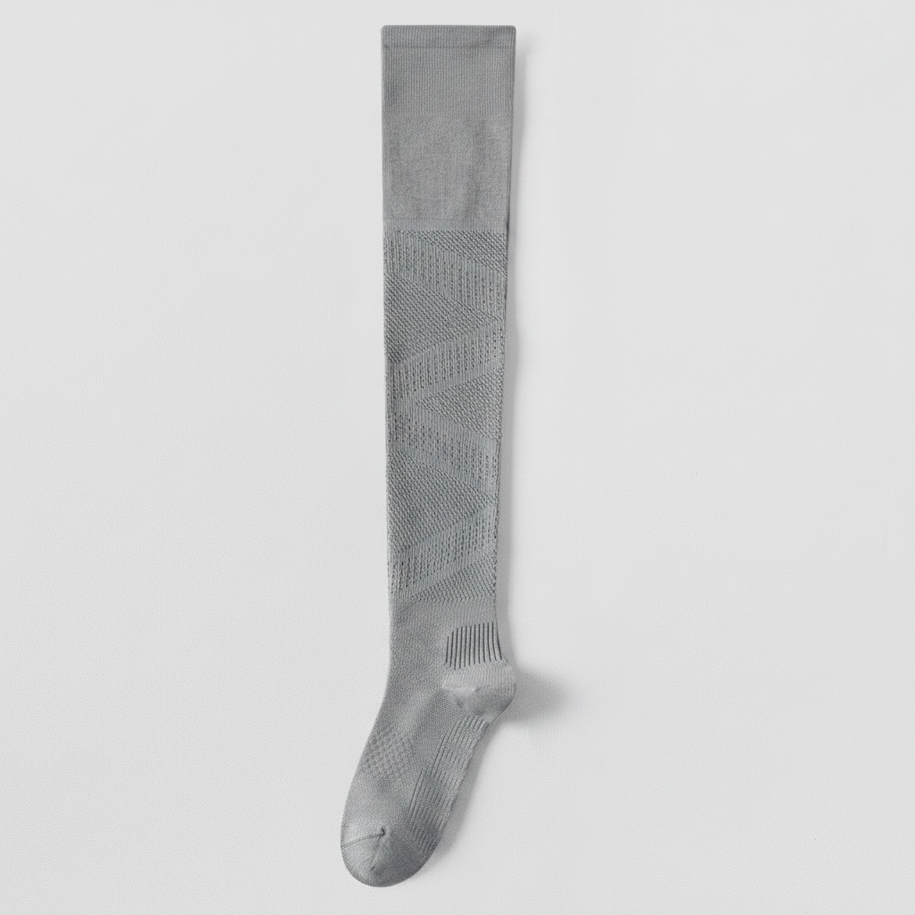 Breathable Over Knee Compression Socks(2 Pairs) - Grey - EU36-39(US3-6) - image 10