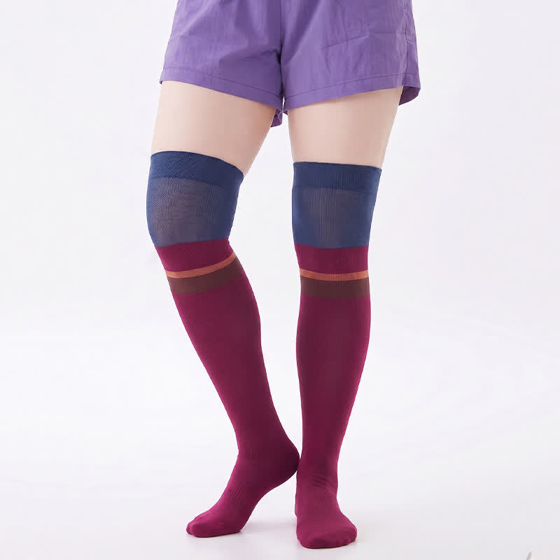 Colorblock Athletic Compression Socks(2 Pairs) - Red - EU36-40(US3-7) - image 2