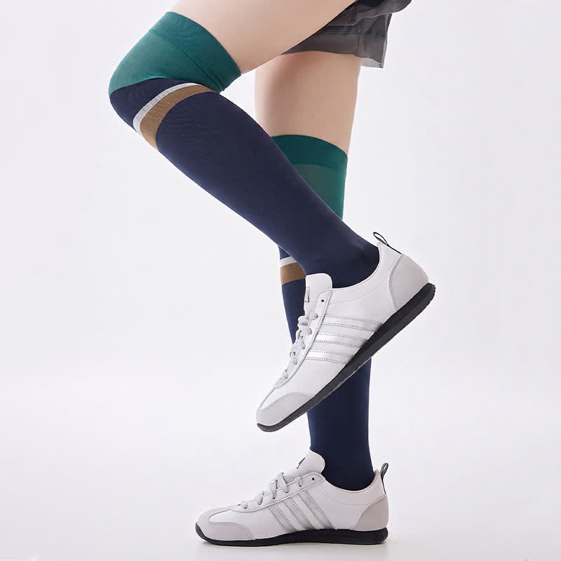 Colorblock Athletic Compression Socks(2 Pairs) - Blue - EU36-40(US3-7) - image 5