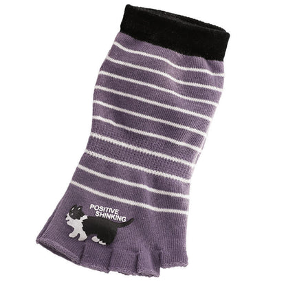 Cat Stripe Toe Quarter Socks(3 Pairs) - image 7