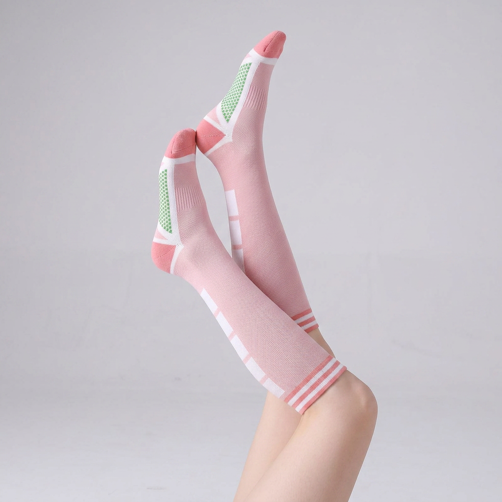 Sport Stripe Compression Socks(2 Pairs) - Pink - EU36-40(US3-7) - image 9