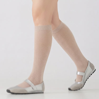 Sheer Mesh Ribbed Knee HIgh Socks(4 Pairs) - image 1