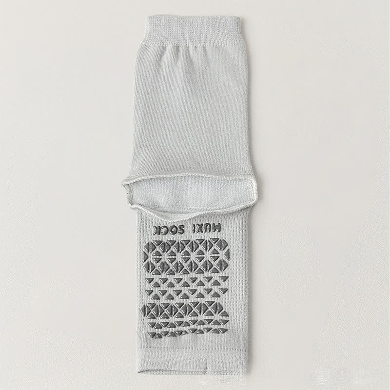 Breathable Knit Casual Grip Socks (3 Pairs) - Grey - One Size - image 7