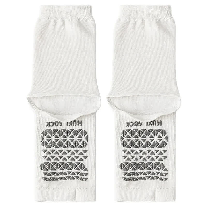 Breathable Knit Casual Grip Socks (3 Pairs) - White - One Size - image 4