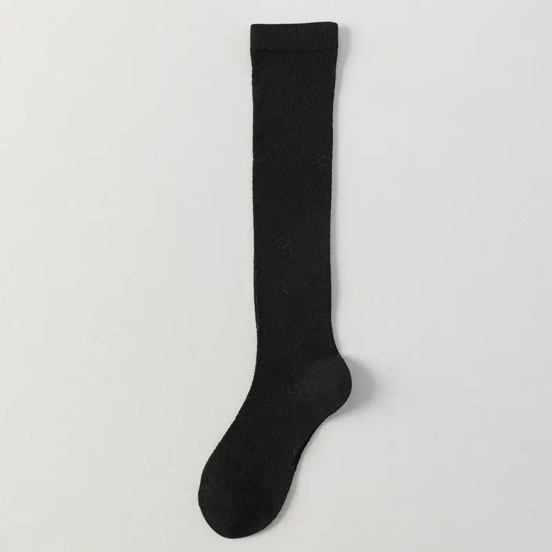 Sheer Mesh Ribbed Knee HIgh Socks(4 Pairs) - Black - EU35-40(US2-7) - image 7