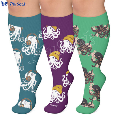 Plus Size Trendy Octopus Compression Socks - image 0