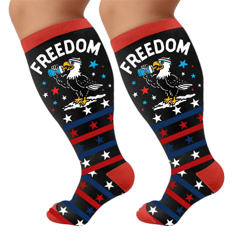 Plus Size Patriotic Compression Socks - Black(1 Pair) - 4XL - image 10