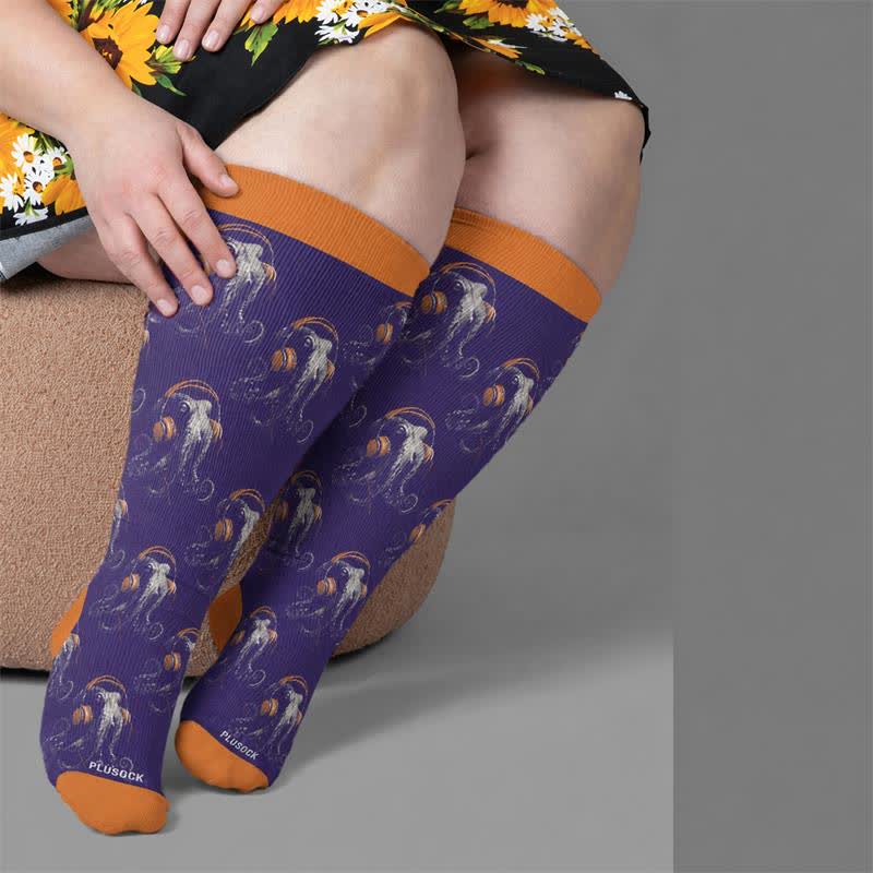 Plus Size Bizarre Octopus Compression Socks - image 1