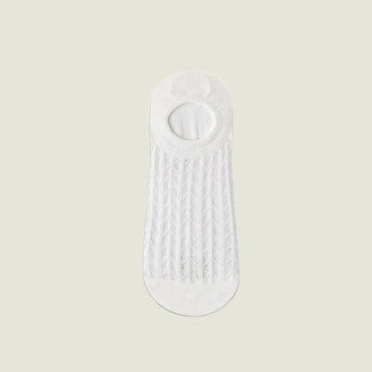 Breathable Mesh No Show Socks(7 Pairs) - White - EU36-43(US3-9) - image 4