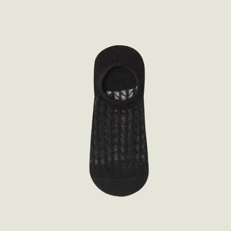 Breathable Mesh No Show Socks(7 Pairs) - Black - EU36-43(US3-9) - image 6