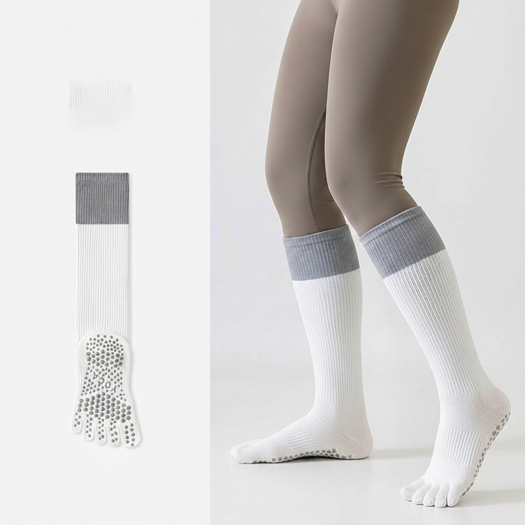 Colorblock Over Knee Socks(2 Pairs) - image 1