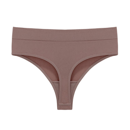 Soft Stretch Seamless Thong Panties(5 Packs) - Coffee - 3XL - image 24