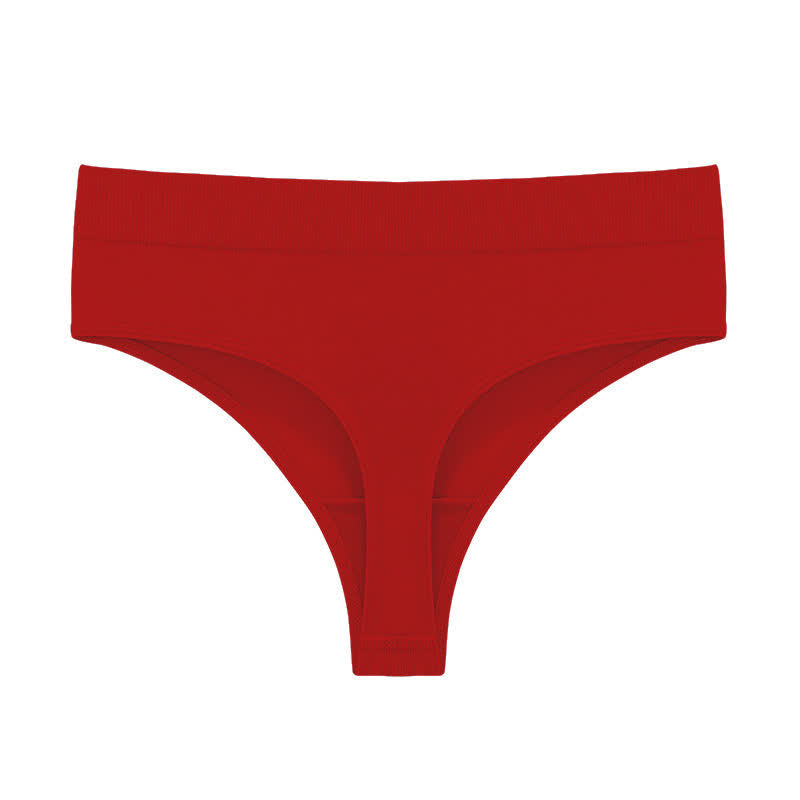 Soft Stretch Seamless Thong Panties(5 Packs) - Red - 3XL - image 17