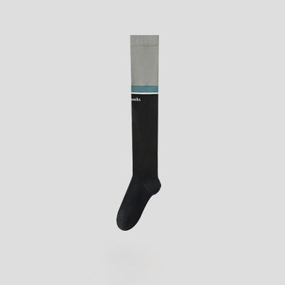 Plus Size Colorblock Ribbed Thigh High Compression Socks - image 5