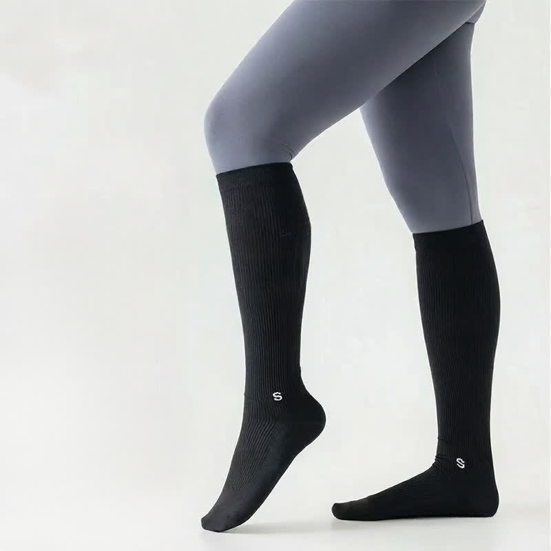 Plus Size White Ribbed Compression Socks(4 Pairs) - image 3