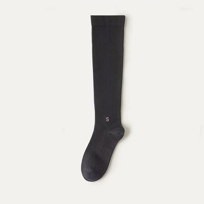 Plus Size White Ribbed Compression Socks(4 Pairs) - Gray - EU36-41(US3-7.5) - image 11