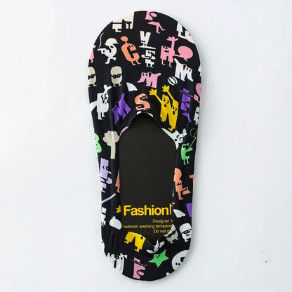 Playful Cartoon Animal Print No Show Socks(7 Pairs) - B - EU39-44(US6-10) - image 6