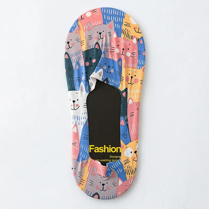 Playful Cartoon Animal Print No Show Socks(7 Pairs) - J - EU39-44(US6-10) - image 9