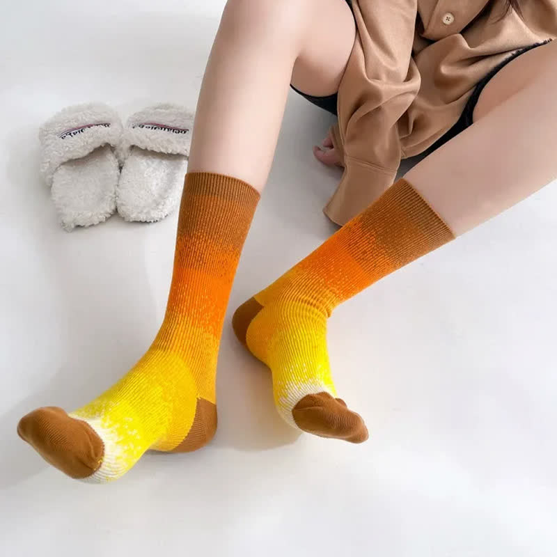 Sweet Gradient Quarter Socks(3 Pairs) - Orange - EU36-42(US3-8.5) - image 4