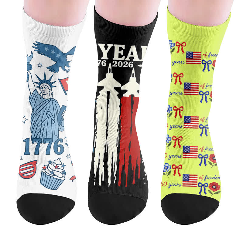 Flag letters Socks - Multicolor(3 Pairs) - EU37-44(US4-10) - image 10