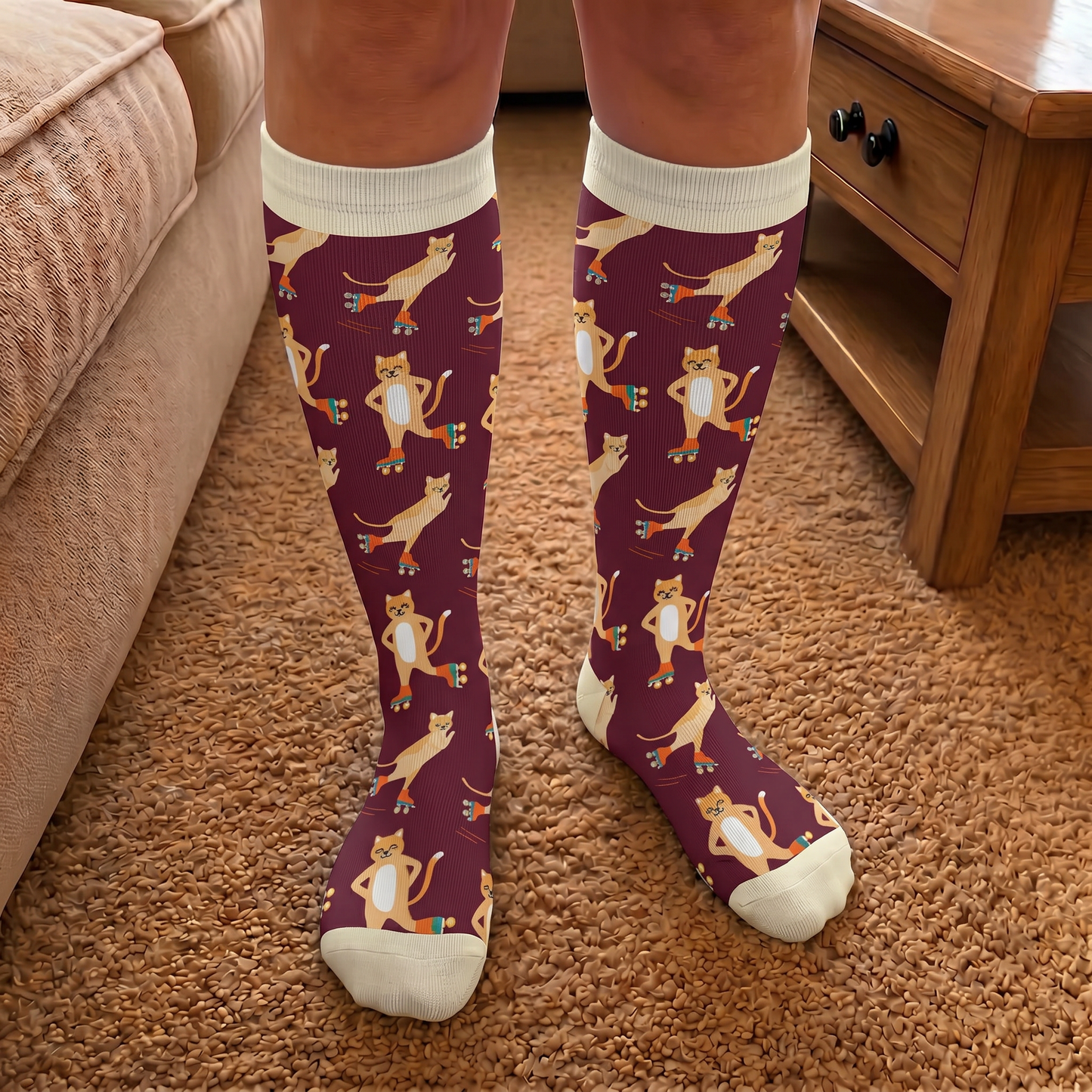 Plus Size Moon Star Cat Compression Socks - image 3