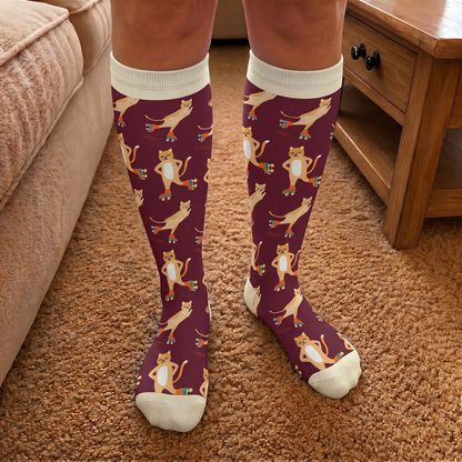 Plus Size Moon Star Cat Compression Socks - image 3