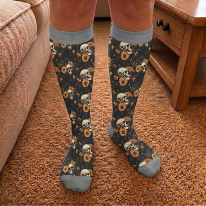 Plus Size Skull Compression Socks - image 1