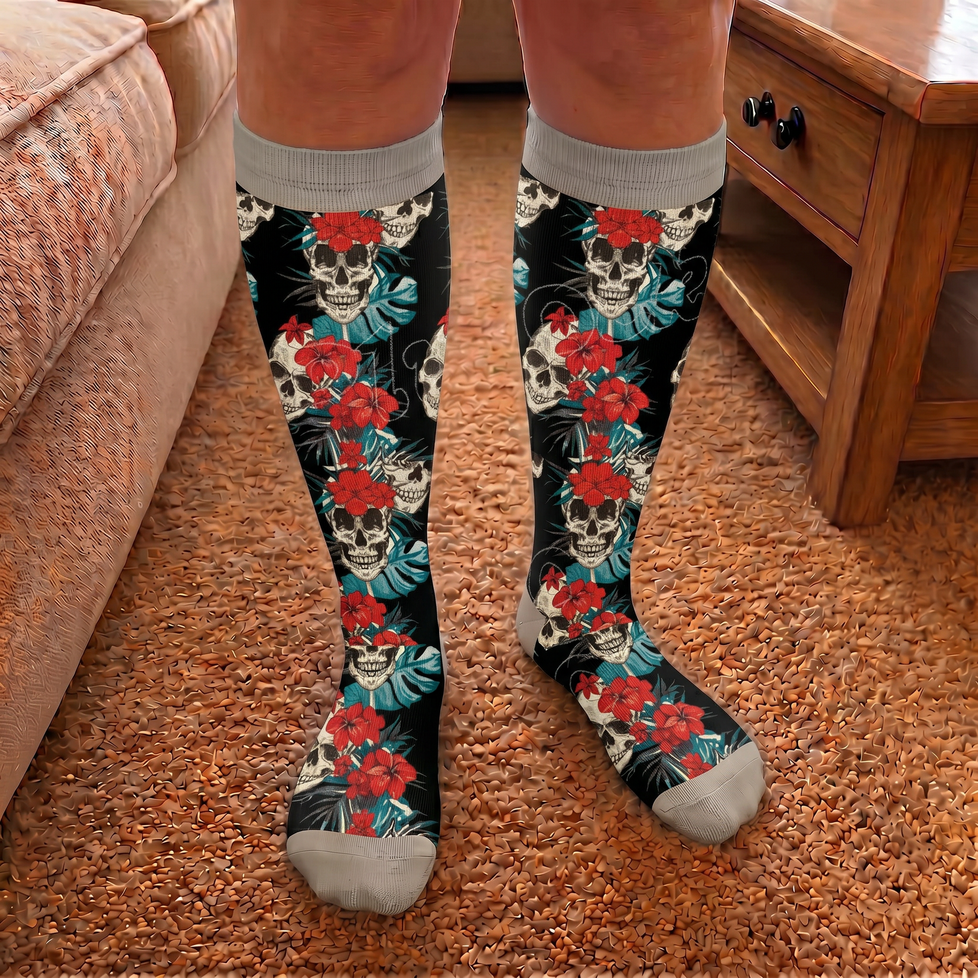 Plus Size Skull Compression Socks - image 3