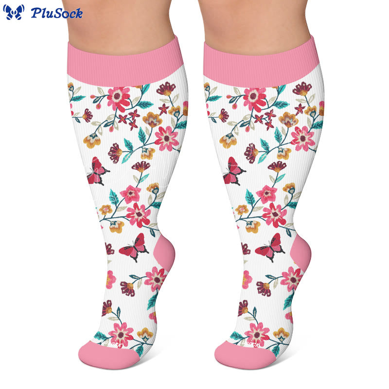 Plus Size Floral Bunny Compression Socks - image 6