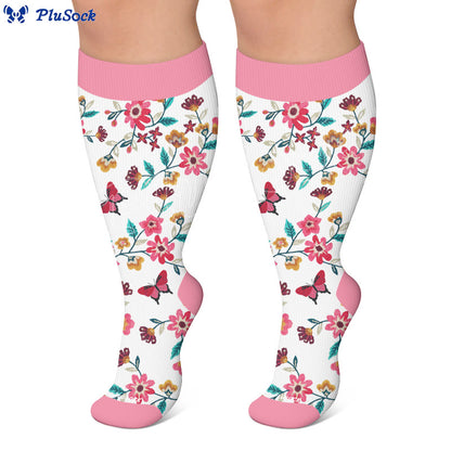Plus Size Floral Bunny Compression Socks - image 6