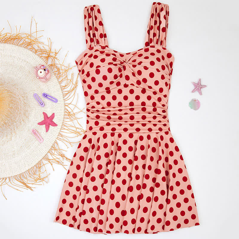 Blush Polka Dot Skirted Swimwear - image 5