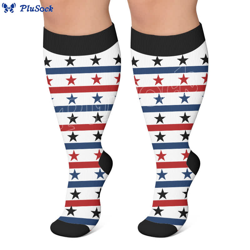 Plus Size Patriotic Eagle Stars Compression Socks - image 7
