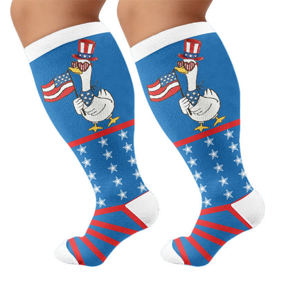 Plus Size Eagle Standard Compression Socks - Blue(1 Pair) - 4XL - image 8