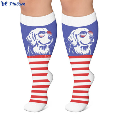 Plus Size Patriotic Dog Compression Socks - image 7