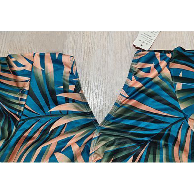 Tropical Leaf Wrap Swimwear - image 4
