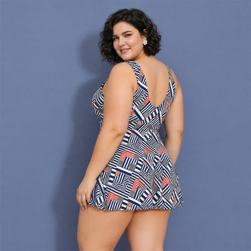 Navy Leaf Print Swimwear - image 1