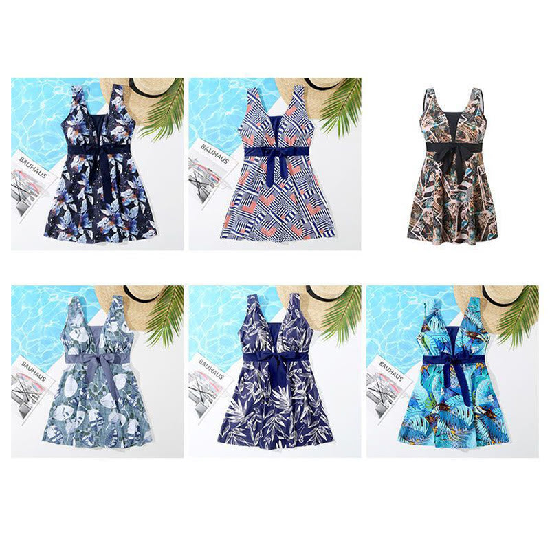 Navy Leaf Print Swimwear - image 11
