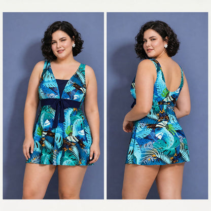 Navy Leaf Print Swimwear - image 8