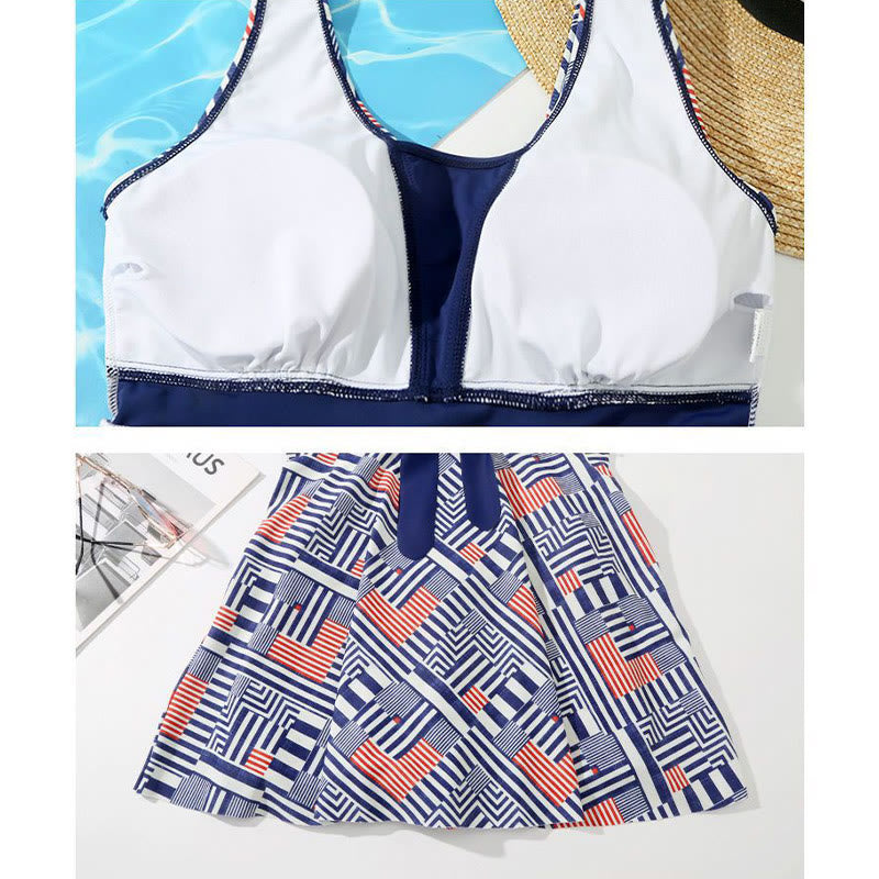 Navy Leaf Print Swimwear - image 12