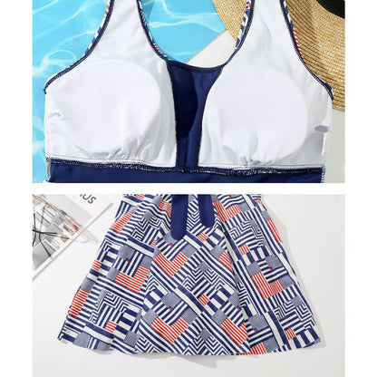 Navy Leaf Print Swimwear - image 12