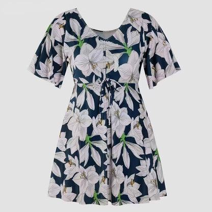 V Neck Floral Twist Front Swim Dress - image 6