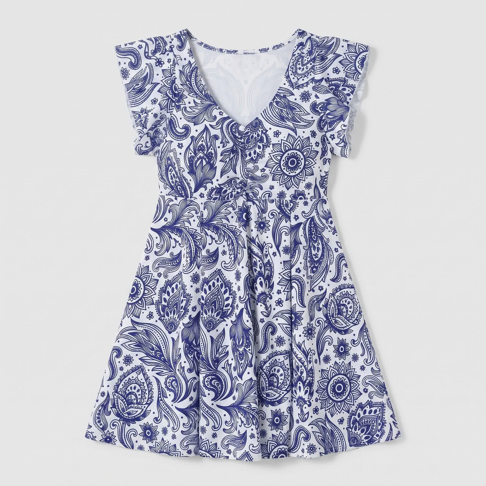 Tropical Leaf V Neck Swimwear - B - 5XL - image 9