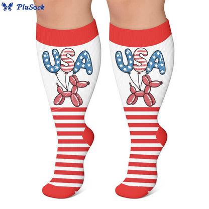 Plus Size Star Spangled Compression Socks - image 5