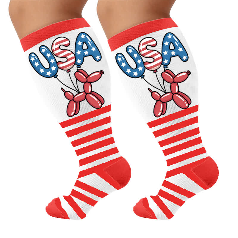 Plus Size Star Spangled Compression Socks - image 8