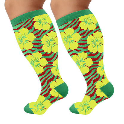 Plus Size Tropical Bloom Compression Socks - image 8