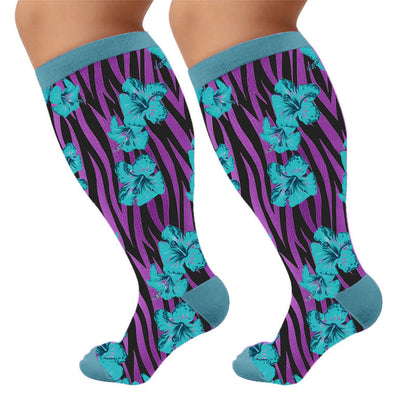 Plus Size Tropical Bloom Compression Socks - image 9