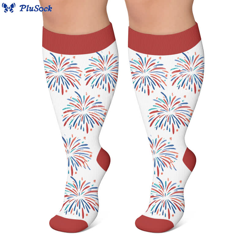 Plus Size Starburst Stripe Compression Socks - image 6