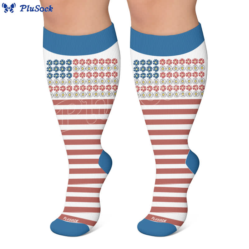 Plus Size Starburst Stripe Compression Socks - image 5