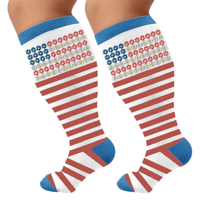 Plus Size Starburst Stripe Compression Socks - image 8